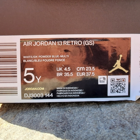 NIKE AIR JORDAN 13 RETRO GS 'OBSIDIAN' SIZE: 5Y(6.5 WMNS) - Picture 4 of 17